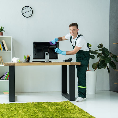 Daily Maintenance: Dusting display surfaces, wiping high-touch items like card machines, and emptying trash bins.